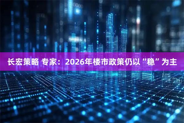 长宏策略 专家：2026年楼市政策仍以“稳”为主