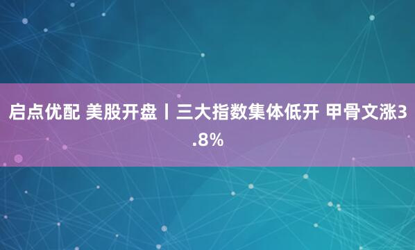启点优配 美股开盘丨三大指数集体低开 甲骨文涨3.8%