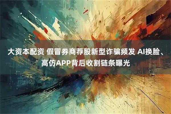 大资本配资 假冒券商荐股新型诈骗频发 AI换脸、高仿APP背后收割链条曝光